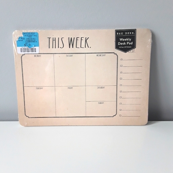 NEW Rae Dunn weekly calendar desk pad